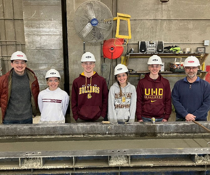 University of minnesota duluth students at Molin precast facility